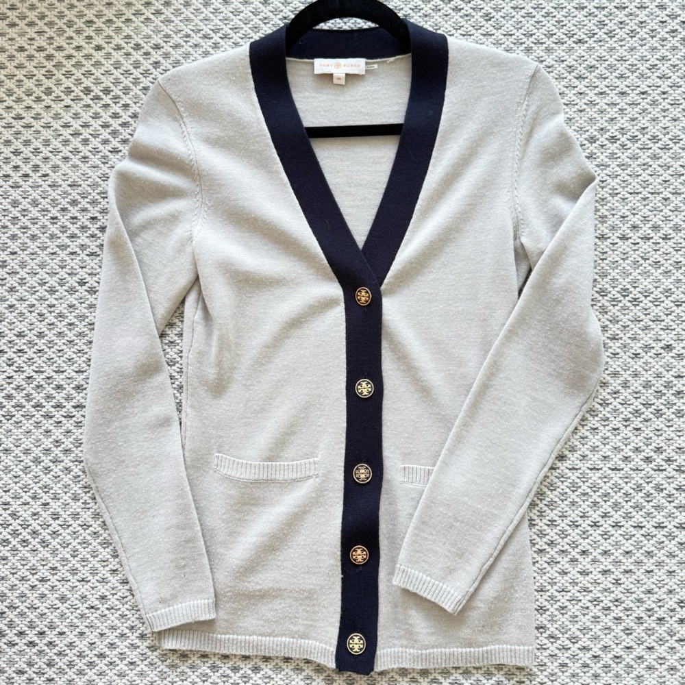 AS IS • Tory Burch • Colorblock Cardigan • Sz XS